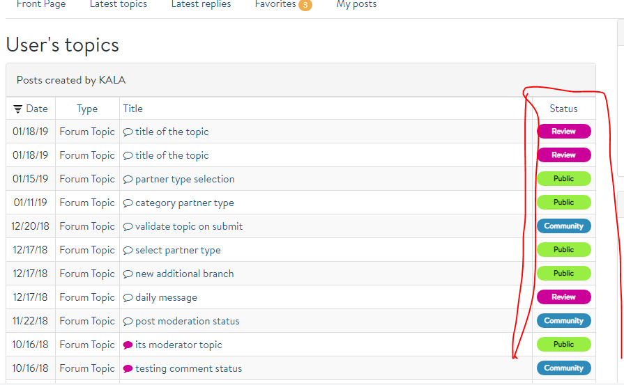 How to restrict post visibility status using "disp=useritems"
