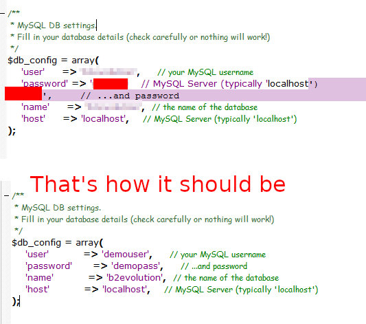 Installer form kills database password