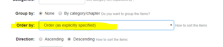 Universal Item list widget usage - back office