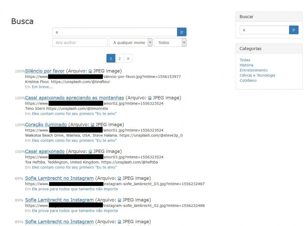 Search Widget makes media and urls available for anonymous visitors
