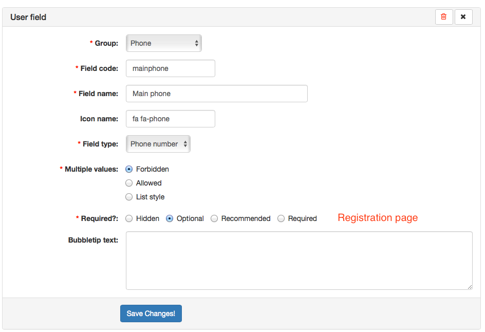 Feature request: Registration adds mores user field…