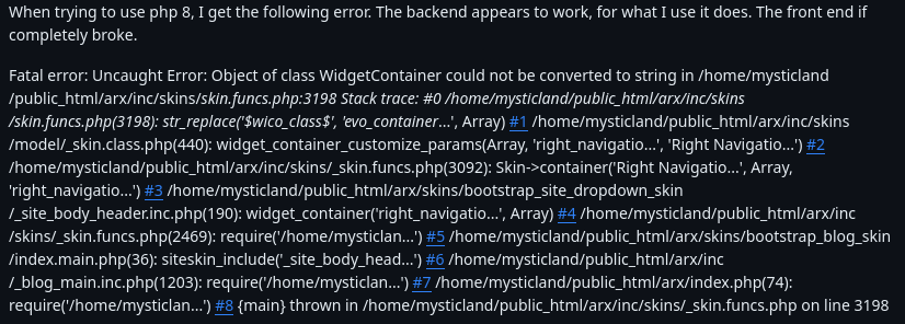 Object of class WidgetContainer could not be converted to string in