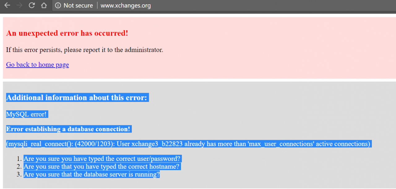 MySQL error!